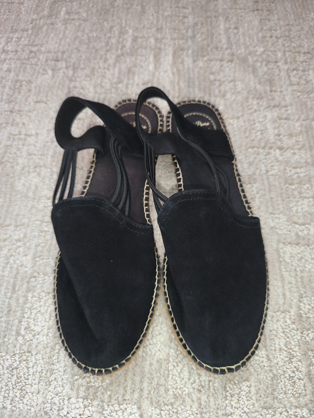 NWOB Toni Pons Nuria Espadrilles Sandals Womens Size 8-8.5(39)Flats Suede Black